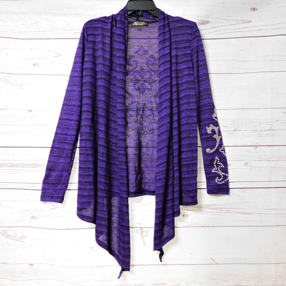 3/$25 Absolutely Famous Women's Cardigan Sweater Purple Size M
